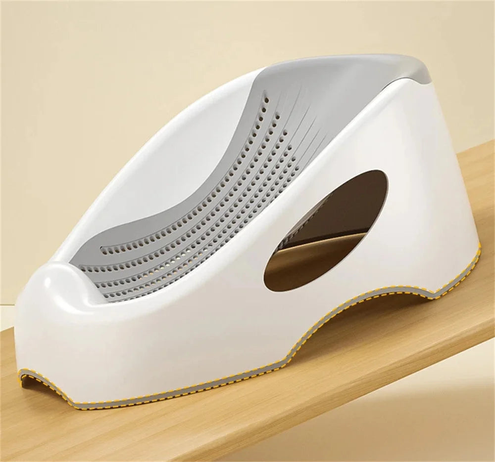 Soft Touch Baby Bath Tub Silicone Mesh Support Non Slip Base Newborn Foot Bath Bucket Bathroom Grey UK