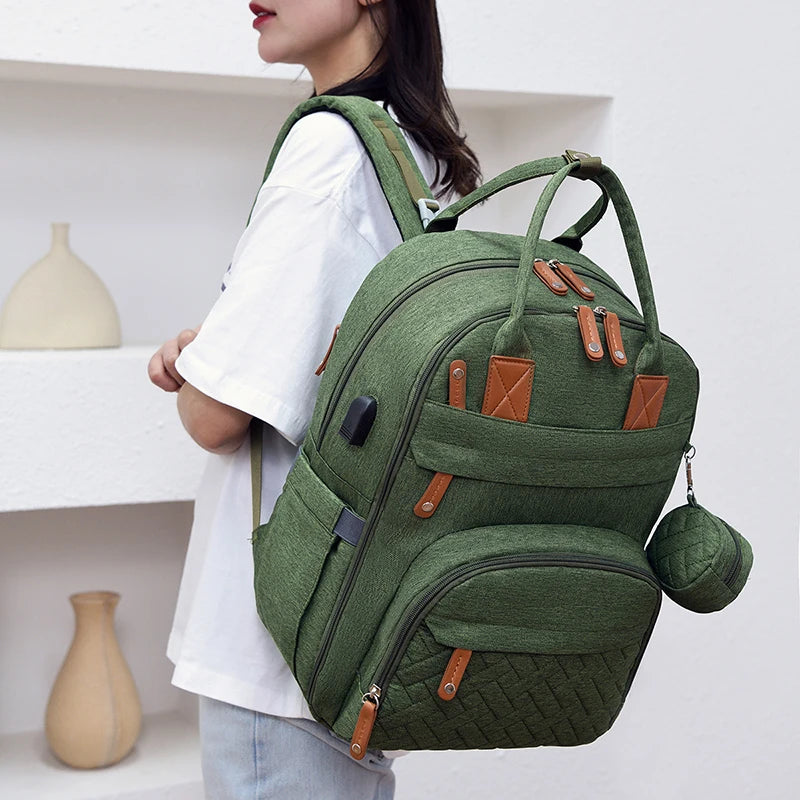 Diaper Bag Backpack Baby Essentials Travel Tote Multifunction Waterproof with Changing Station Pad Stroller Straps Big for Mommy