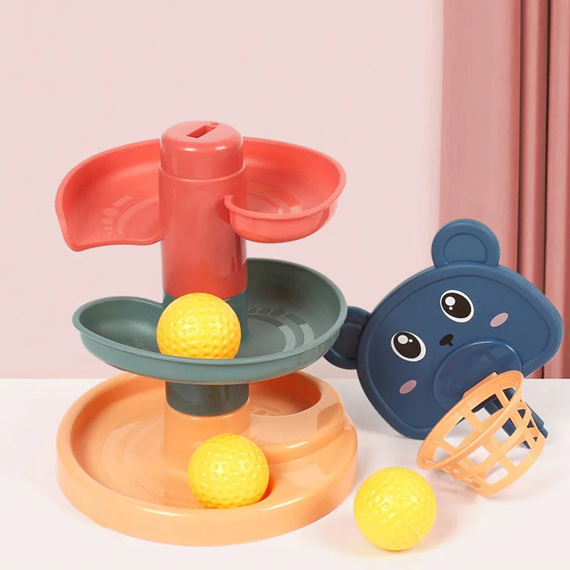 Baby Toy Rotating Rolling Ball Pile Tower Gliding Montessori Educational Toy for Babies Kids Stacking Spin Track Newborn Gift