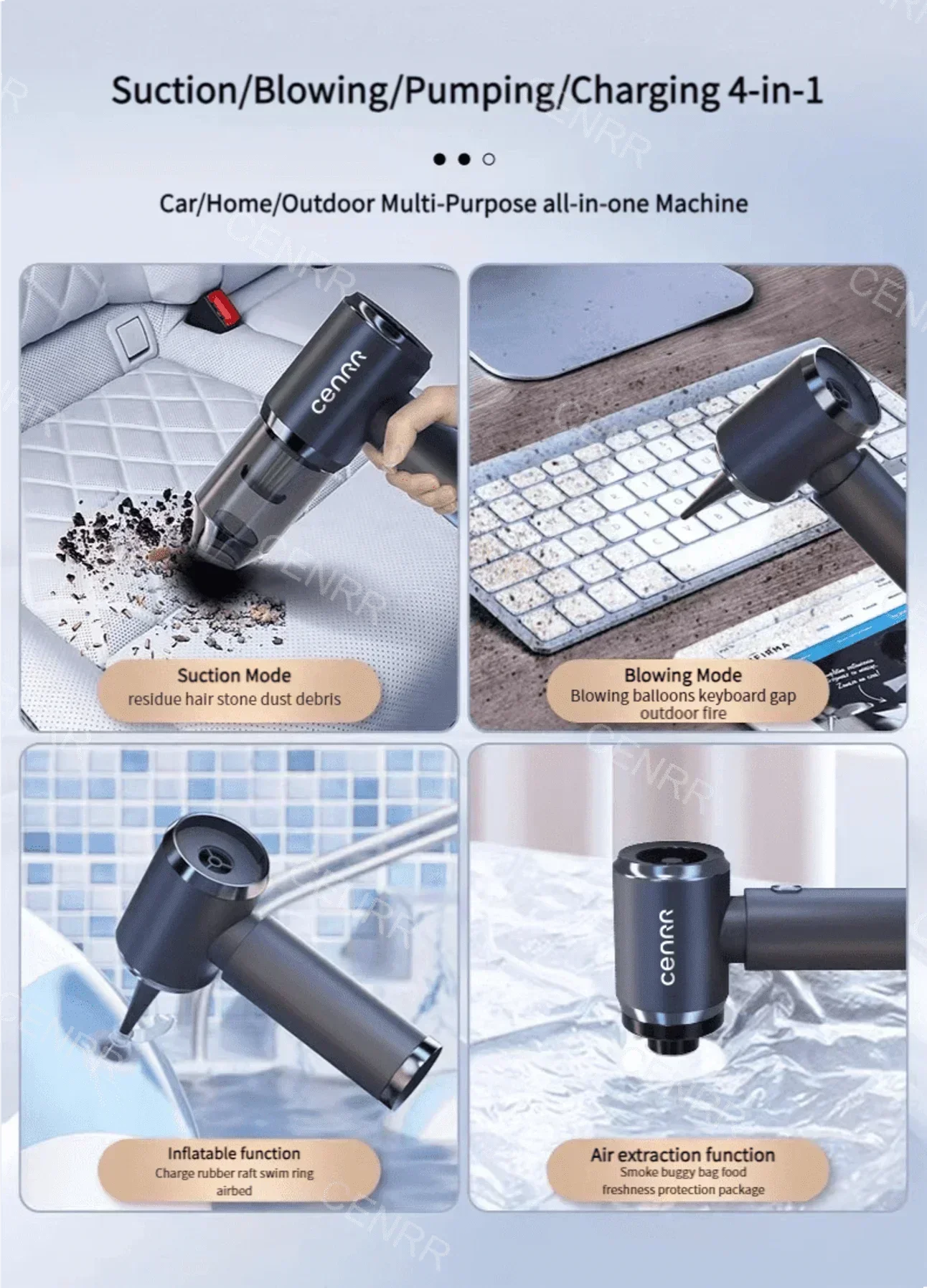 CENRR 210000PA Mini Car Vacuum Cleaner Wireless Powerful Vacuum Car Cleaner Handheld Portable Vacuum Cleaner Cleaning Machine