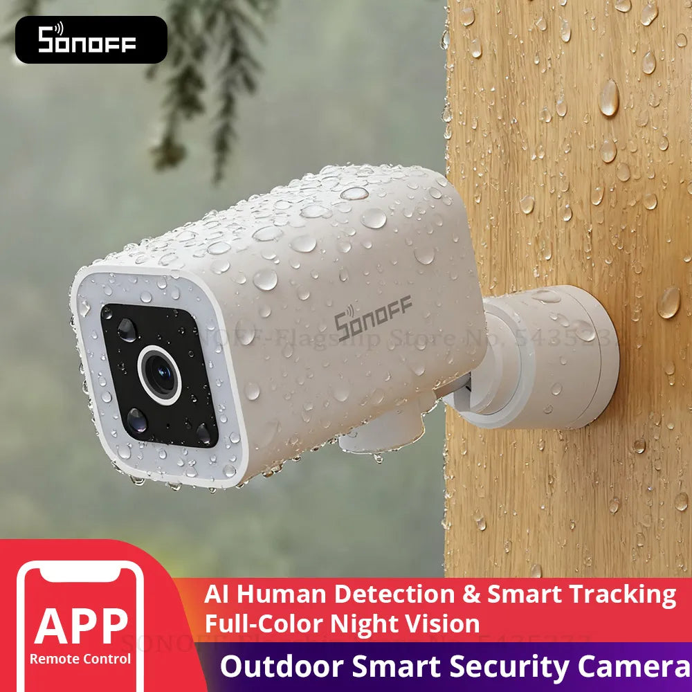 CAM-B1P Outdoor Smart Security Camera 2K HD With AI Human Detection IP65 Weatherproof 180° Pan Control Alexa Google Home
