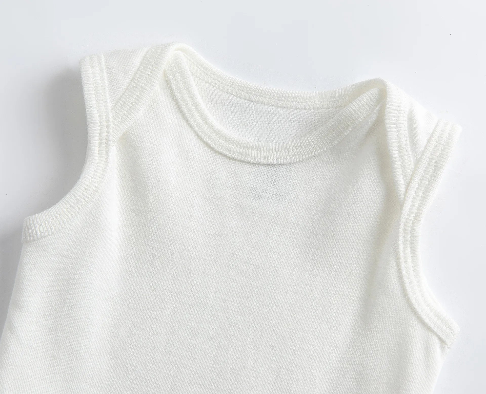 5PCS/LOT Newborn Baby Clothing 2024 Summer Sleeveless Baby Boy Girl Clothes Cotton White Color Baby Bodysuit Vest Baby Romper