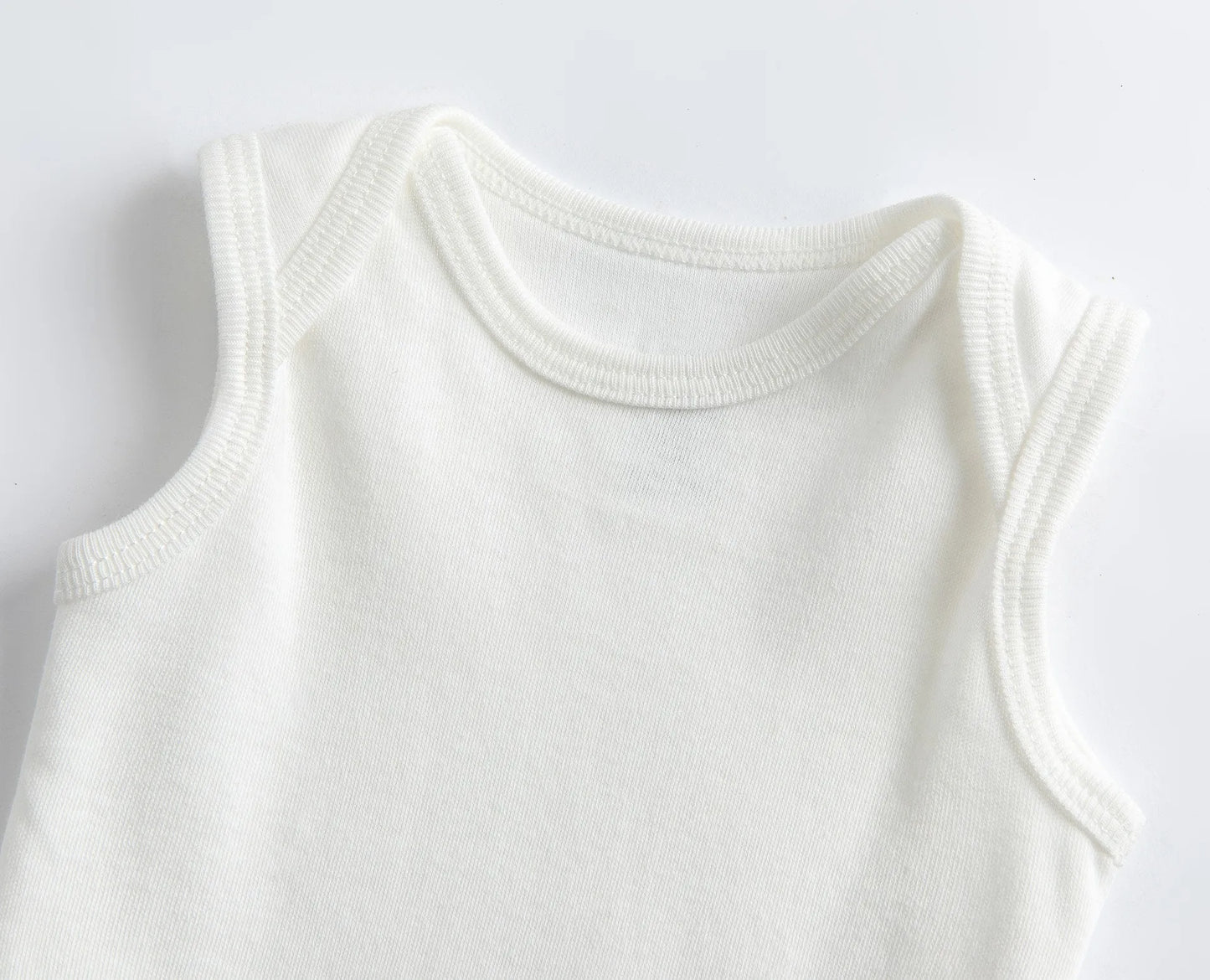 5PCS/LOT Newborn Baby Clothing 2024 Summer Sleeveless Baby Boy Girl Clothes Cotton White Color Baby Bodysuit Vest Baby Romper