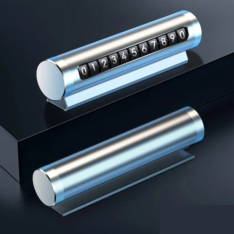 Metal Car Temporary Parking Card Universal Rotate Phone Number Plate Aluminum Stickers Park Stop in Car-styling Auto Accessories