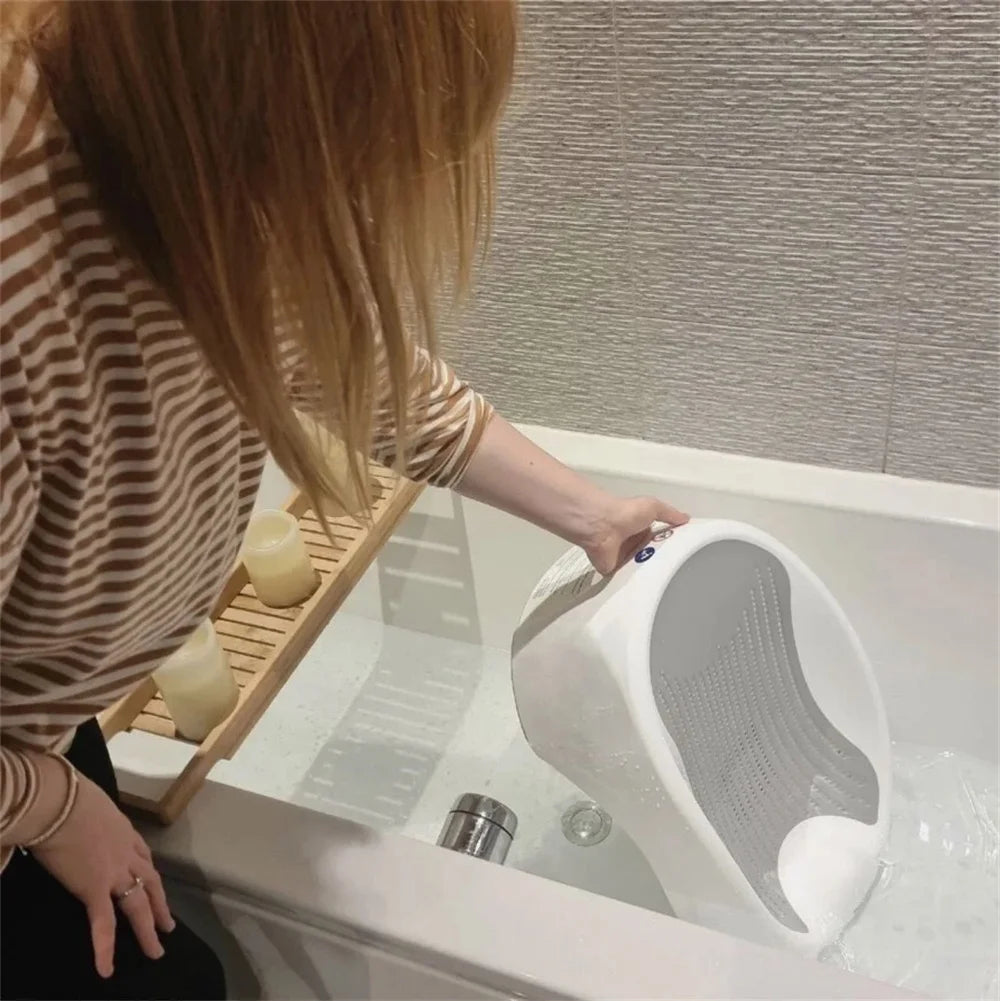 Soft Touch Baby Bath Tub Silicone Mesh Support Non Slip Base Newborn Foot Bath Bucket Bathroom Grey UK