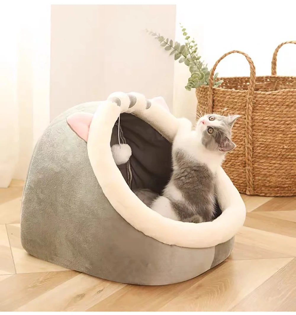 Deep Sleep Cat Bed Cartoon Pet Bed Foldable Removable Washable Pet Sleeping Bed for Small Dog Mat Bag Cave Cats Bed