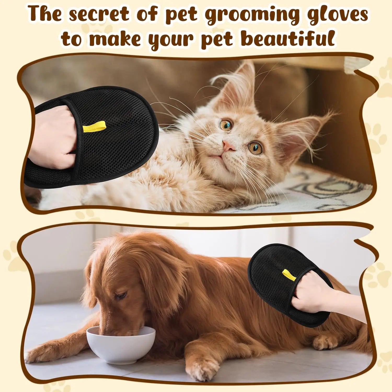 Reusable Cat Grooming Gloves Electrostatic Pet Hair Removal Mitts Cat Dog Hair Remover Brush Sticking Device Home Hair Scraper