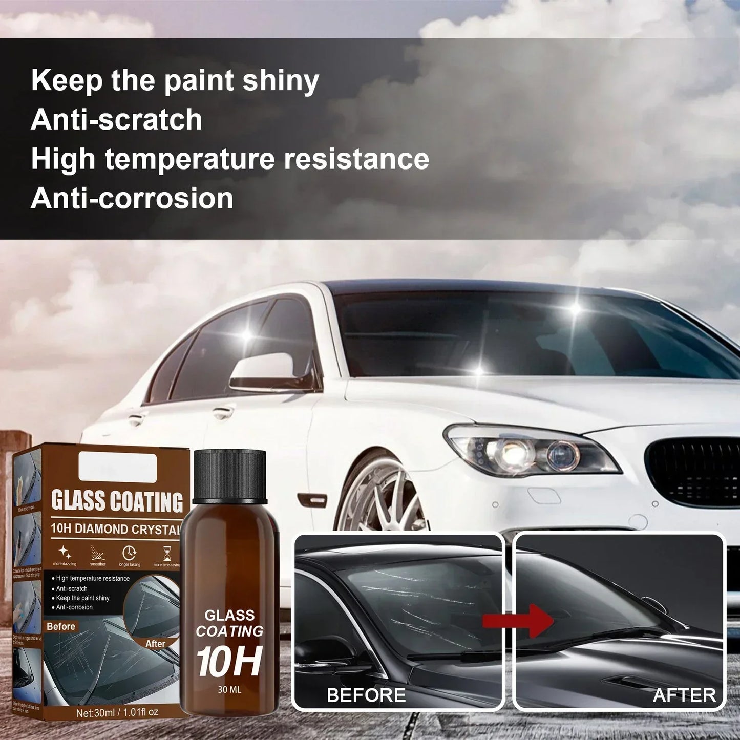 Car Glass Coating Ceramic Coating Nano Crystal Coating Car Windows Polishing Scratch Resistance Glass Waterproof Dustproof Agent
