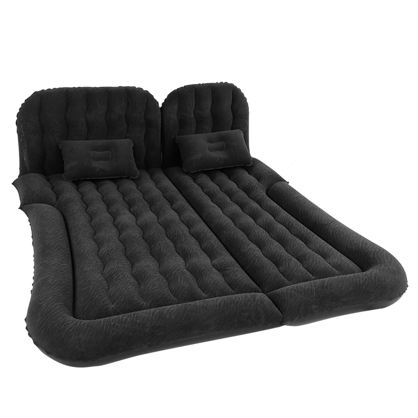 Car Travel Bed 2‑In‑1 Multifunction Inflatable Travel Mattress PVC Flocking Soft Sleeping Rest Cushion for Car SUV