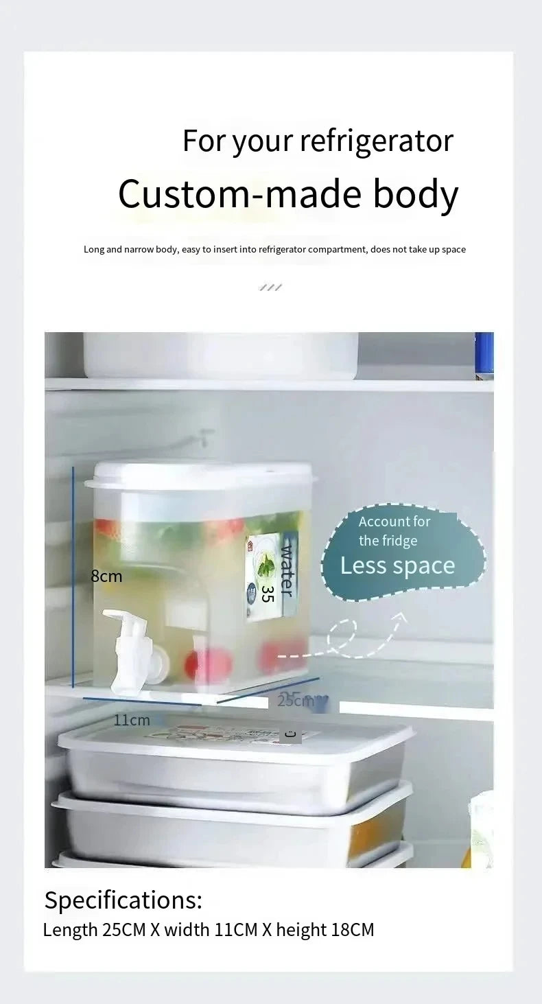 3.5L/5L Large Capacity Cold Kettle with Faucet In Refrigerator Iced Beverage Dispenser Cold Water Pitcher for Summer Drinkware