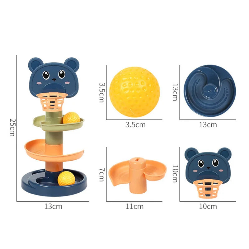 Baby Toy Rotating Rolling Ball Pile Tower Gliding Montessori Educational Toy for Babies Kids Stacking Spin Track Newborn Gift