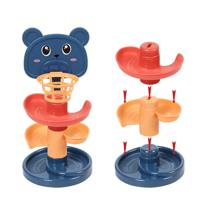 Baby Toy Rotating Rolling Ball Pile Tower Gliding Montessori Educational Toy for Babies Kids Stacking Spin Track Newborn Gift