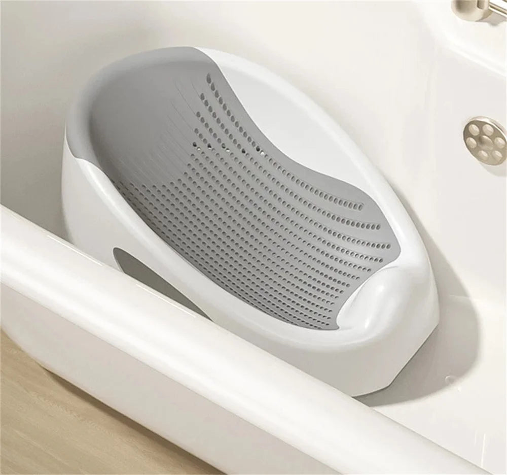 Soft Touch Baby Bath Tub Silicone Mesh Support Non Slip Base Newborn Foot Bath Bucket Bathroom Grey UK