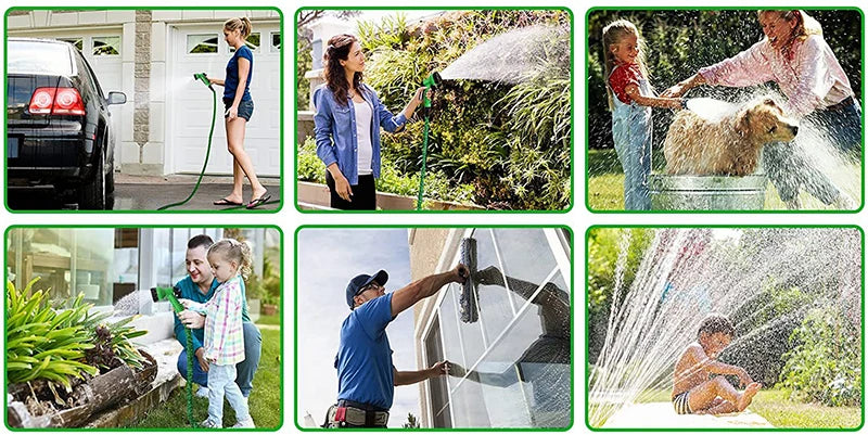 25FT-200FT Garden Hose Expandable Magic Water Pipes Home Garden Daily Watering Tools High-Pressure Car Wash Cleaning Water Gun