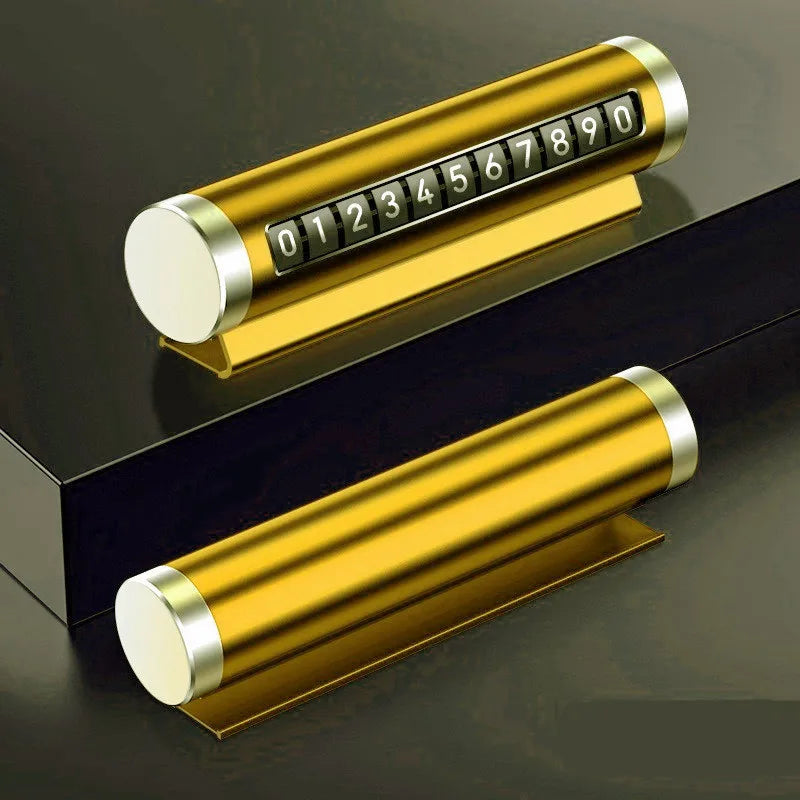 Metal Car Temporary Parking Card Universal Rotate Phone Number Plate Aluminum Stickers Park Stop in Car-styling Auto Accessories