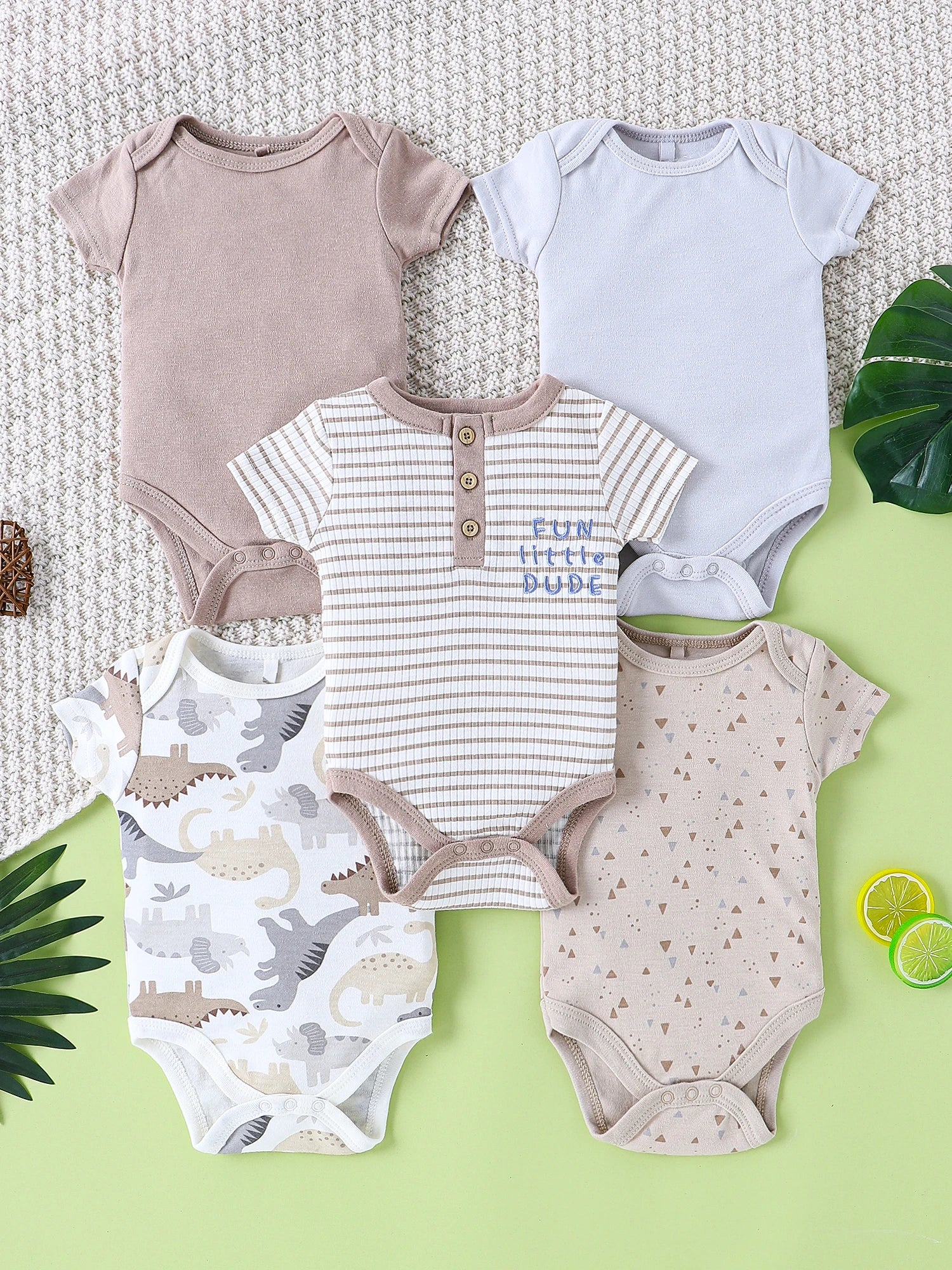 5PCS Baby boy's clothes Baby boy onesies summer Short-sleeved jumpsuit newborn baby clothes Suitable for 0-9months