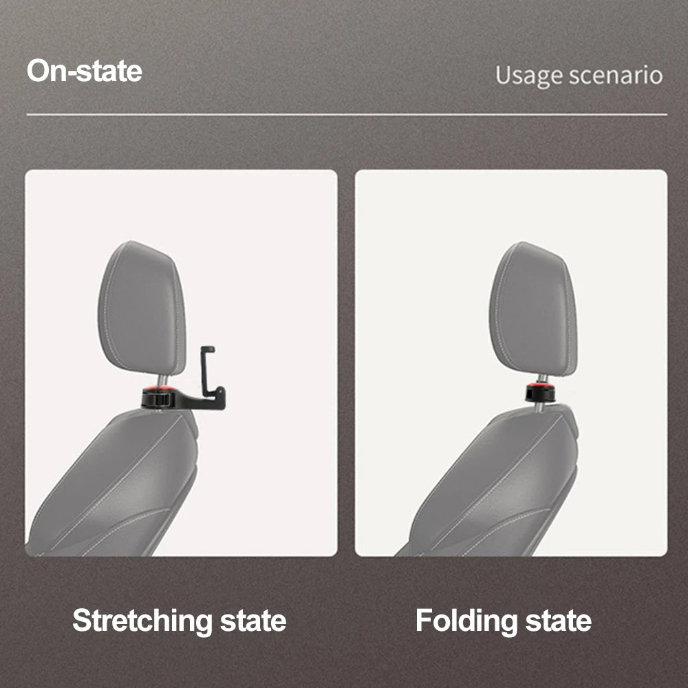 Universal Car Bracket Hook Multi-Function Hanging Storage Mobile Phone Holder Rear Seat Hanger Hook for Bag Purse Cloth Grocery