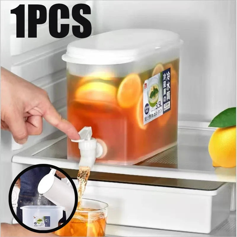 3.5L/5L Large Capacity Cold Kettle with Faucet In Refrigerator Iced Beverage Dispenser Cold Water Pitcher for Summer Drinkware