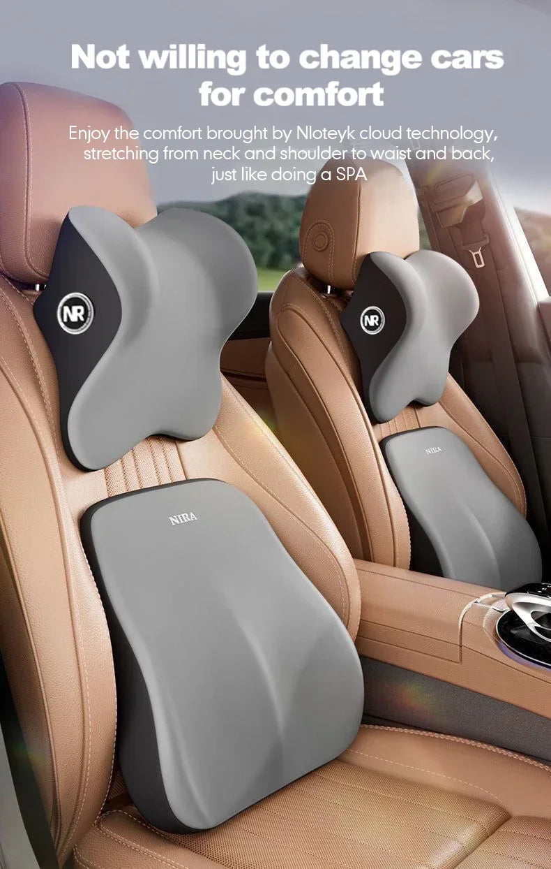 New Car Lumbar Support Pillow Memory FoamAuto Neck Pillow Waist Support Removable Washable Backrest Universal Vehicle Cushion