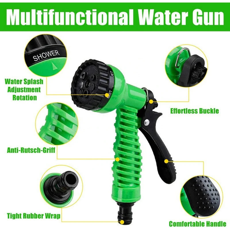 25FT-200FT Garden Hose Expandable Magic Water Pipes Home Garden Daily Watering Tools High-Pressure Car Wash Cleaning Water Gun
