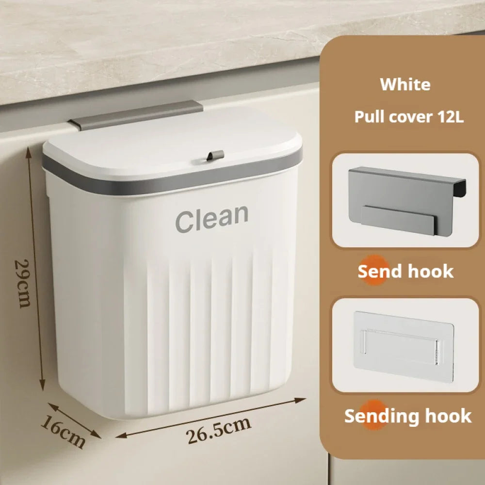 Hanging Trash can Kitchen Hanging with Lid Bathroom Accessories Mounted Recycling Garbage Baskests Wall Mounted Garbage Bins