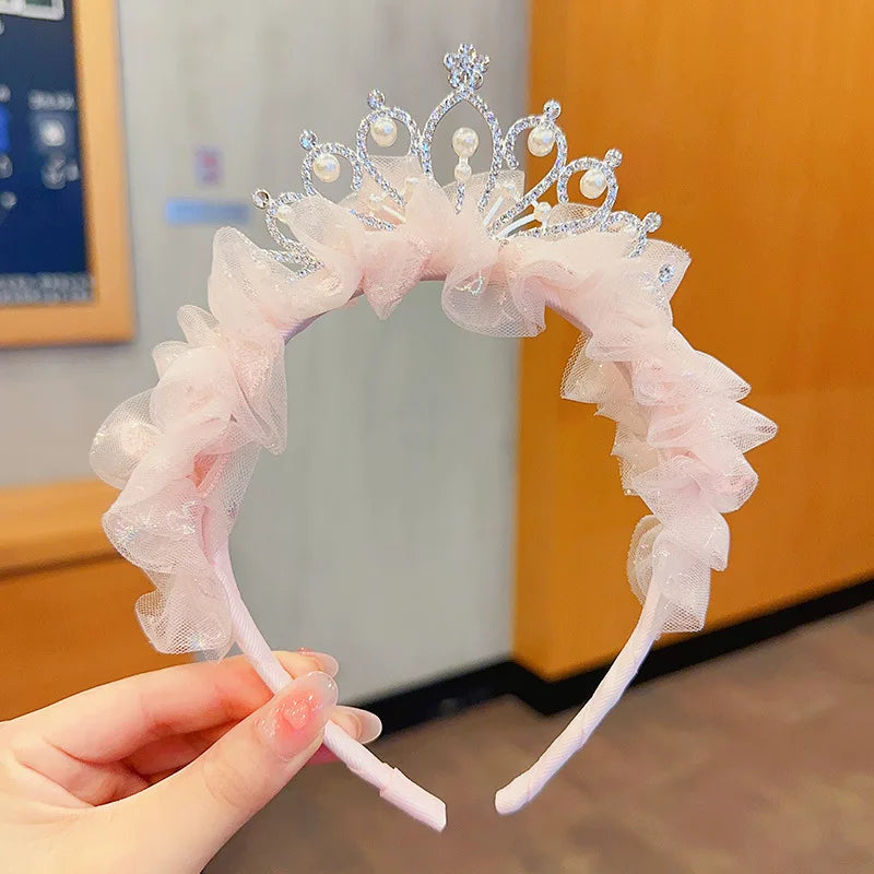 Children's Princess Super Immortal Crown Headpiece Hair Hoop Girl's Birthday One Year Old Photo Headband Baby Stylish Hair Clip