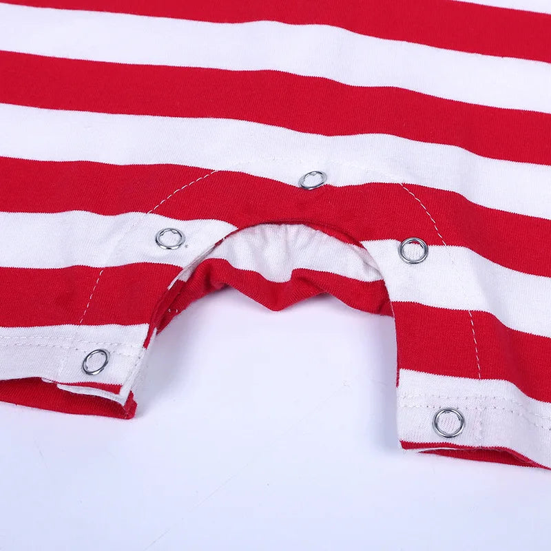 Summer Short Sleeved Baby Rompers 0-2Y Striped Onesies for Newborn Baby Boy Infant Girl Moon Printed Jumpsuit Baby Clothing