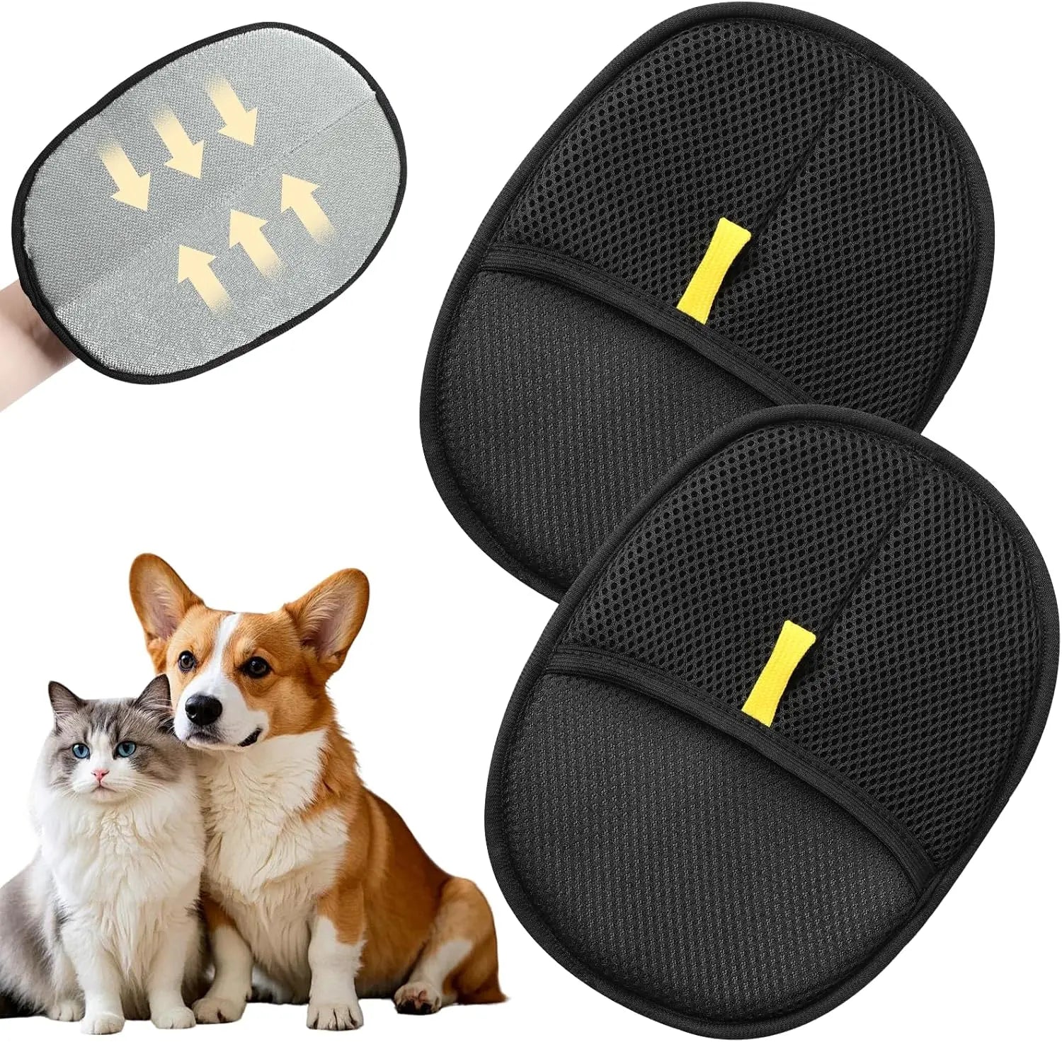 Reusable Cat Grooming Gloves Electrostatic Pet Hair Removal Mitts Cat Dog Hair Remover Brush Sticking Device Home Hair Scraper