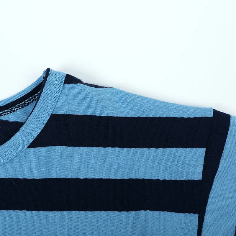 Summer Short Sleeved Baby Rompers 0-2Y Striped Onesies for Newborn Baby Boy Infant Girl Moon Printed Jumpsuit Baby Clothing