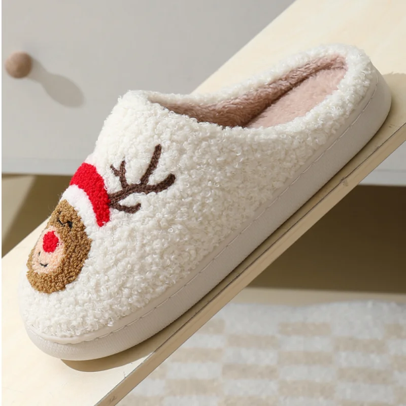 Cute Christmas Elk Slippers