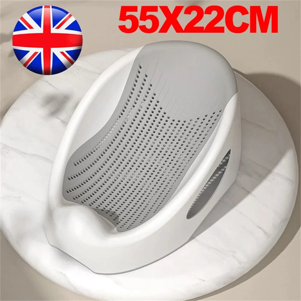 Soft Touch Baby Bath Tub Silicone Mesh Support Non Slip Base Newborn Foot Bath Bucket Bathroom Grey UK