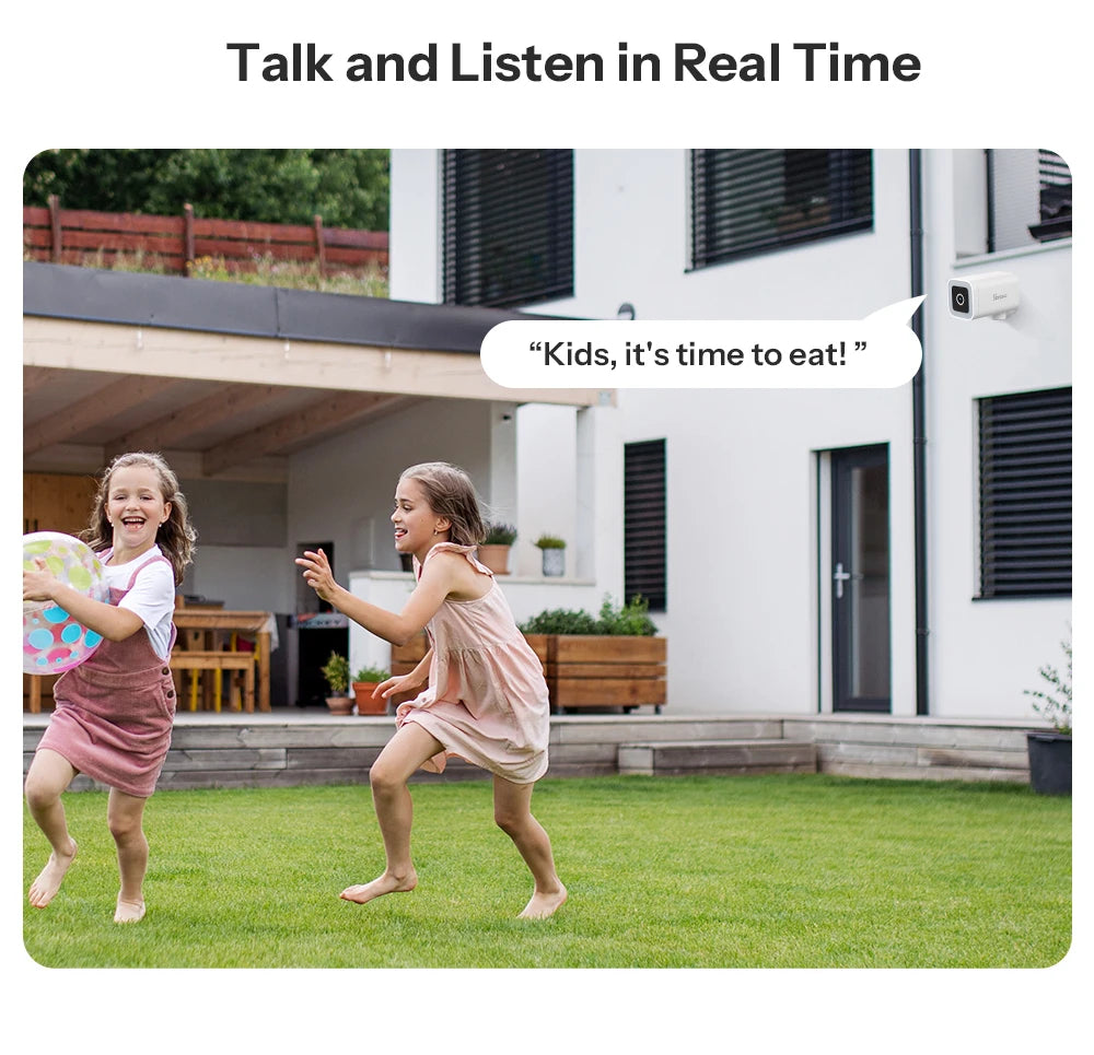 CAM-B1P Outdoor Smart Security Camera 2K HD With AI Human Detection IP65 Weatherproof 180° Pan Control Alexa Google Home
