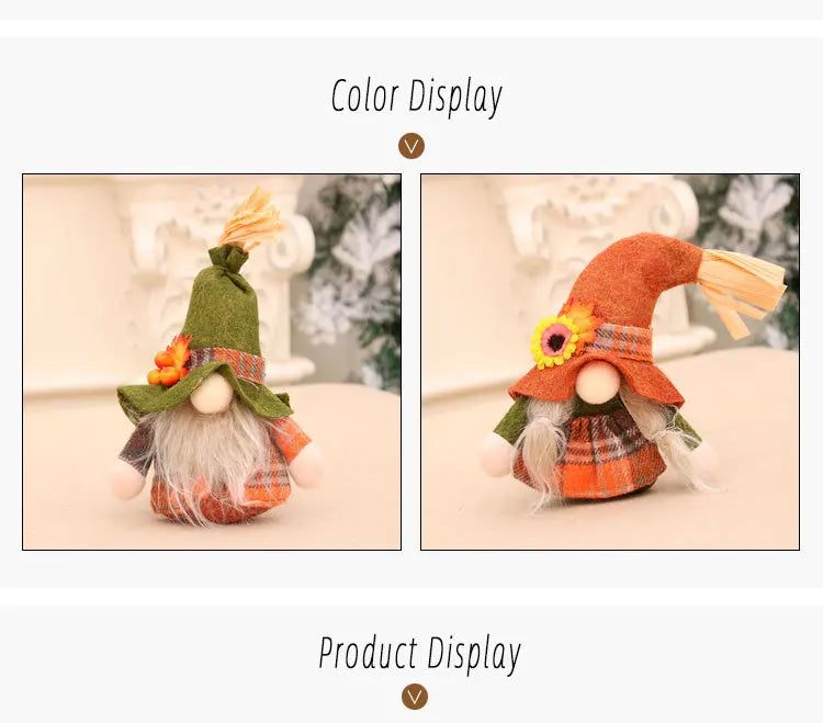 1pc Fall Gnome Autumn Gnome Pumpkin Sunflower Swedish Dwarf Thanksgiving Day Christmas Decor Nordic Gnome Land God Old Man Decor