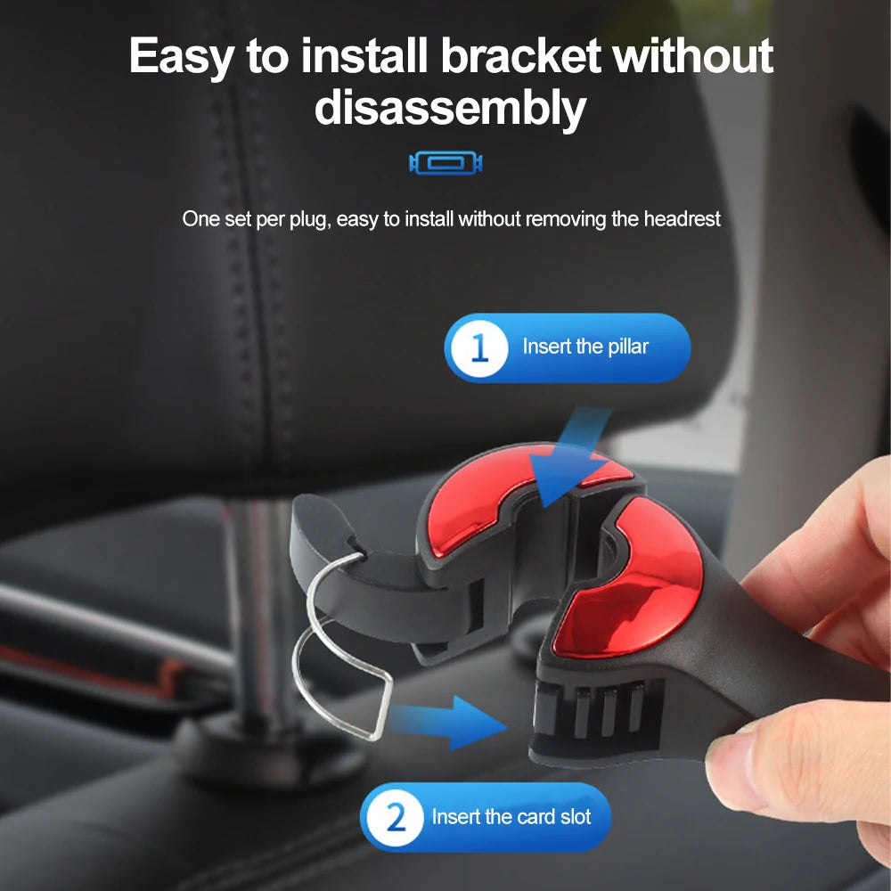 Universal Car Bracket Hook Multi-Function Hanging Storage Mobile Phone Holder Rear Seat Hanger Hook for Bag Purse Cloth Grocery