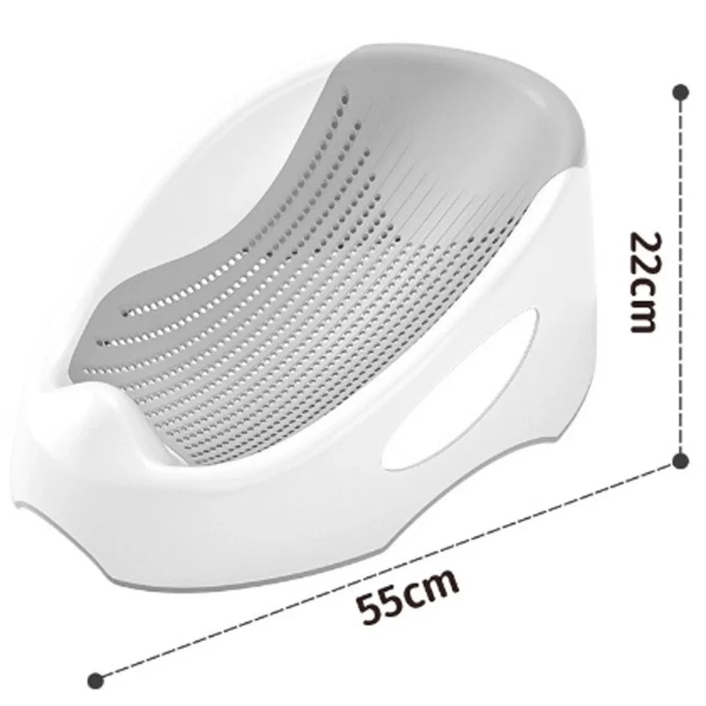 Soft Touch Baby Bath Tub Silicone Mesh Support Non Slip Base Newborn Foot Bath Bucket Bathroom Grey UK