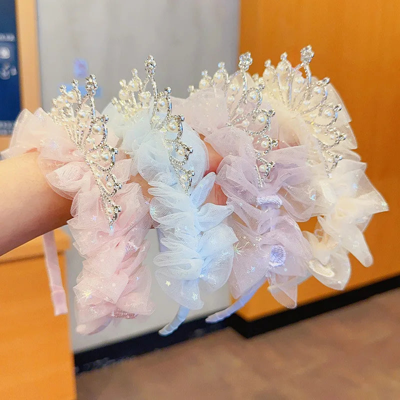 Children's Princess Super Immortal Crown Headpiece Hair Hoop Girl's Birthday One Year Old Photo Headband Baby Stylish Hair Clip