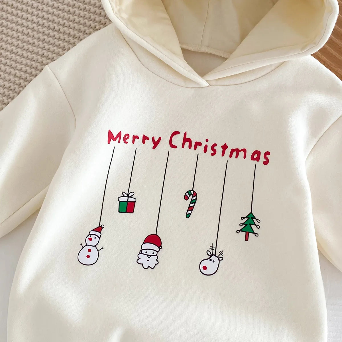 Infant Baby Boys Girls Christmas Romper Long Sleeve Thicken Hooded Letters Print Jumpsuit Fall Winter Newborn Clothes Christmas