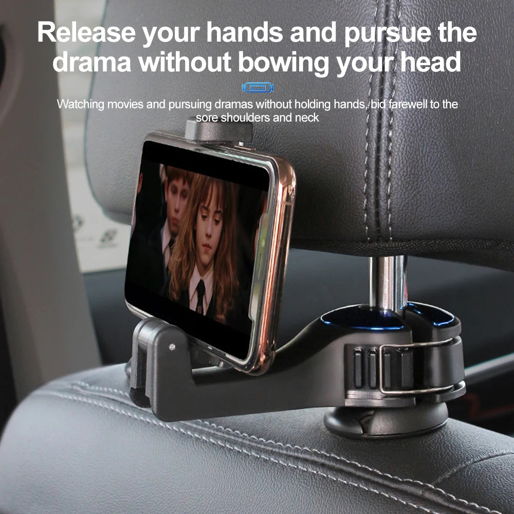 Universal Car Bracket Hook Multi-Function Hanging Storage Mobile Phone Holder Rear Seat Hanger Hook for Bag Purse Cloth Grocery