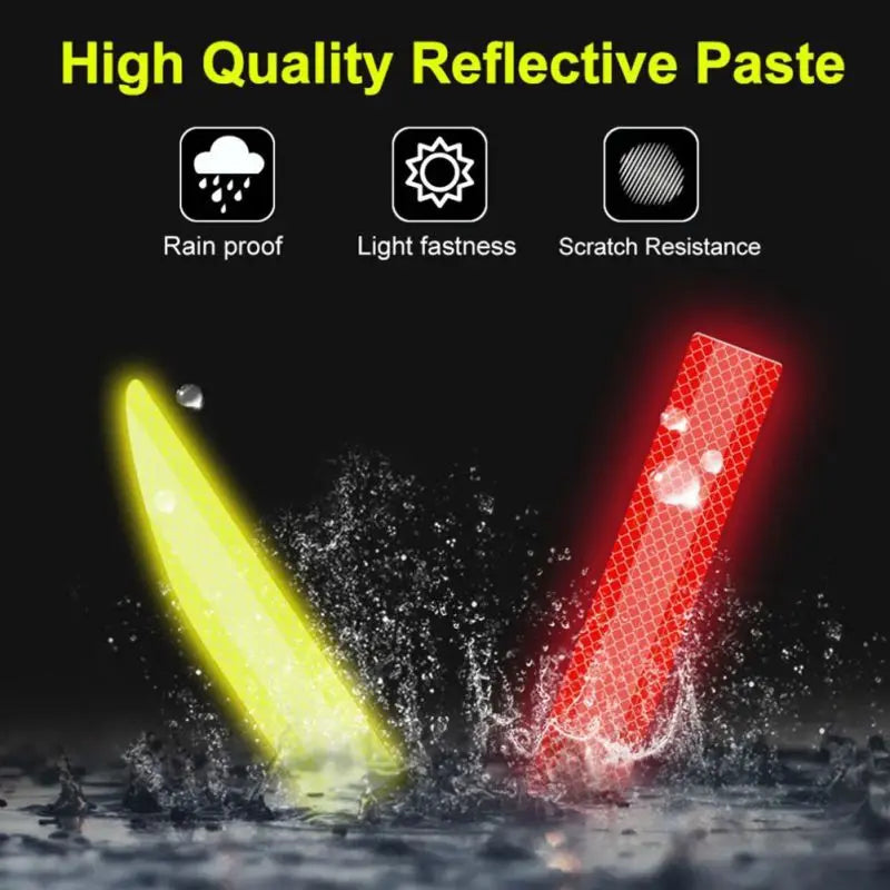 Car Wheel Hub Reflective Stripes Door Handle Safety Warning Sticker Car Rear Warning Tape Automobile Sticker Exterior Accessorie