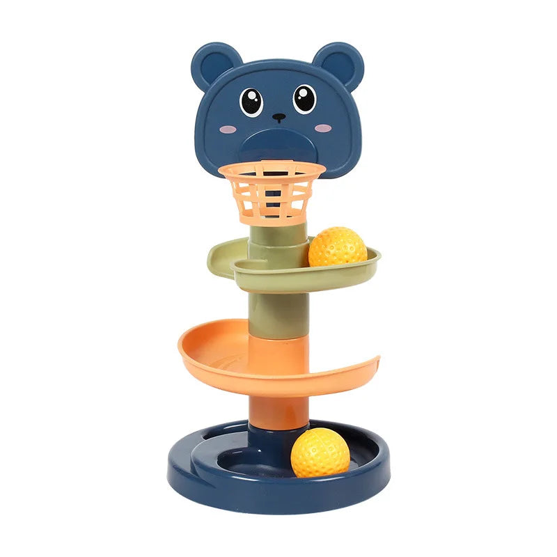 Baby Toy Rotating Rolling Ball Pile Tower Gliding Montessori Educational Toy for Babies Kids Stacking Spin Track Newborn Gift