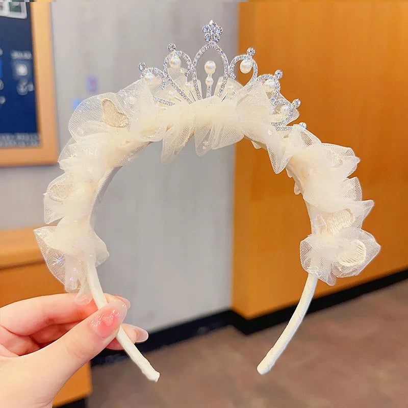 Children's Princess Super Immortal Crown Headpiece Hair Hoop Girl's Birthday One Year Old Photo Headband Baby Stylish Hair Clip