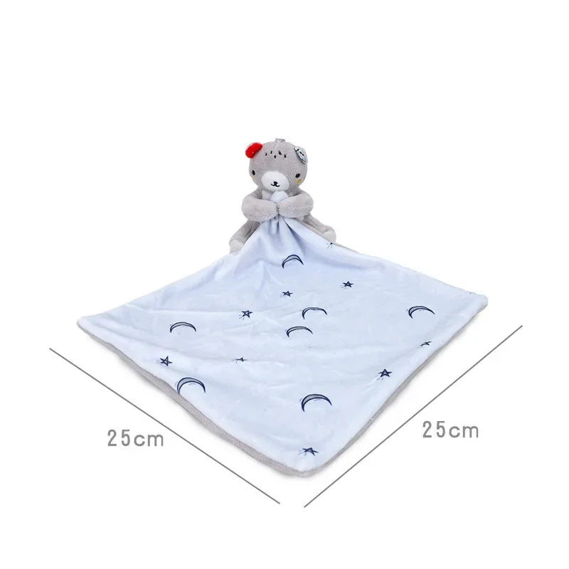 Name Personalized Embroidered Newborn Security Blanket Plush Soft Cotton   Baby Sleeping Cuddling Towel Birth Gift