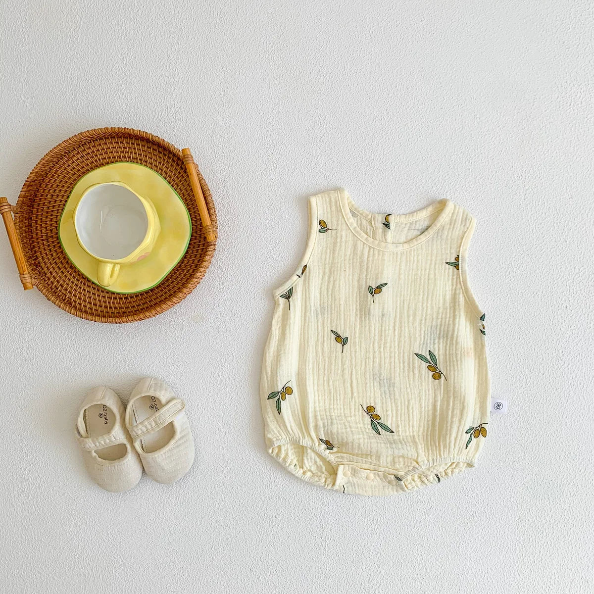 2025 New In Summer Infant Newborn Baby Girls Boys Wrinkle Cloth Cotton Outfits Kids Casual Jumpsuits Toddler Bodysuits