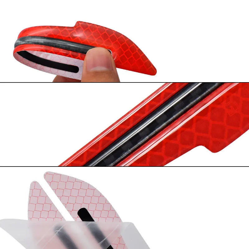 Car Wheel Hub Reflective Stripes Door Handle Safety Warning Sticker Car Rear Warning Tape Automobile Sticker Exterior Accessorie