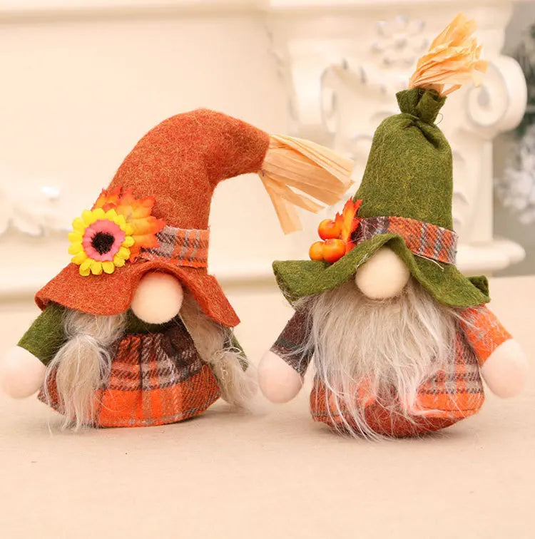 1pc Fall Gnome Autumn Gnome Pumpkin Sunflower Swedish Dwarf Thanksgiving Day Christmas Decor Nordic Gnome Land God Old Man Decor