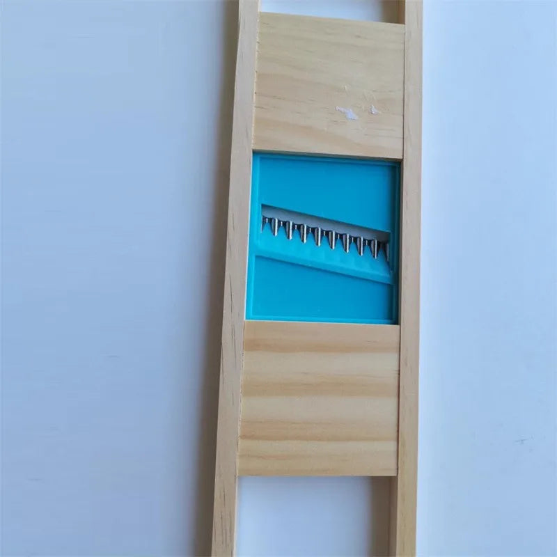 Fries Grid Stainless Potato Grid Steel Potato Kitchen Wooden Home Chip Shred Potato Vegetable French Gadget Cutter Grater Slicer