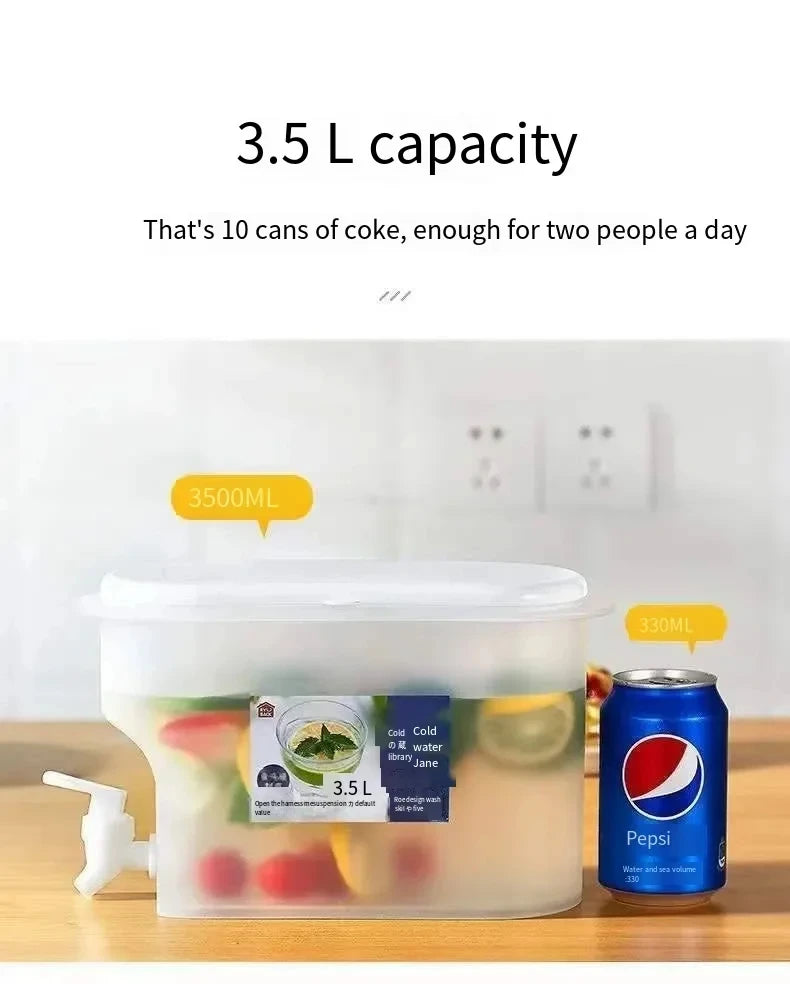 3.5L/5L Large Capacity Cold Kettle with Faucet In Refrigerator Iced Beverage Dispenser Cold Water Pitcher for Summer Drinkware