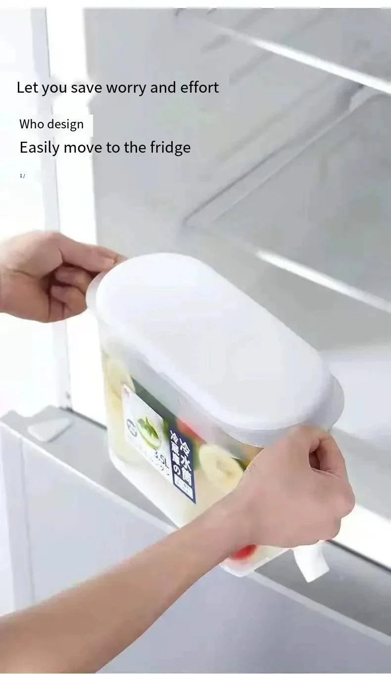 3.5L/5L Large Capacity Cold Kettle with Faucet In Refrigerator Iced Beverage Dispenser Cold Water Pitcher for Summer Drinkware