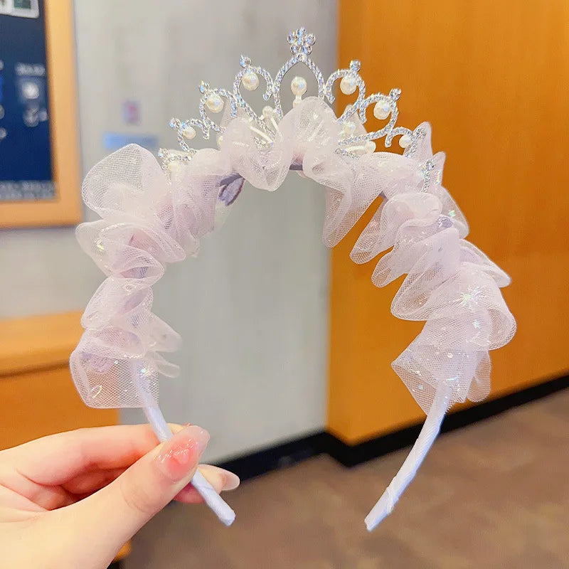 Children's Princess Super Immortal Crown Headpiece Hair Hoop Girl's Birthday One Year Old Photo Headband Baby Stylish Hair Clip
