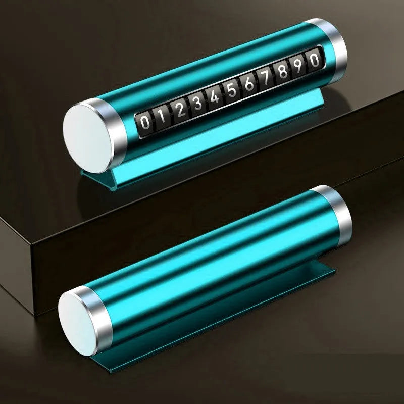 Metal Car Temporary Parking Card Universal Rotate Phone Number Plate Aluminum Stickers Park Stop in Car-styling Auto Accessories